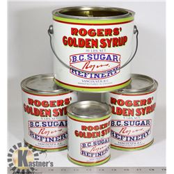 3 ROGERS GOLDEN SYRUP TINS