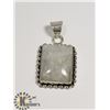 Image 1 : #62-NATURAL MOONSTONE PENDANT -.925 SILVER PLATED