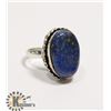 Image 1 : #58-LAPIS LAZULI GEMSTONE RING SIZE 6
