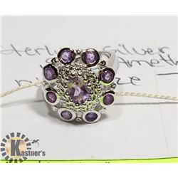 NEW STERLING SILVER .925 AMETHYST RING SIZE 7