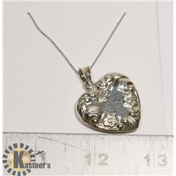 STERLING SILVER .925 HEART PENDANT AND CHAIN