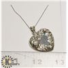 Image 1 : STERLING SILVER .925 HEART PENDANT AND CHAIN
