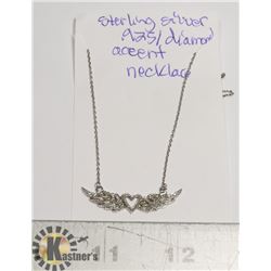 STERLING SILVER .925 DIAM/ANGEL WINGS NECKLACE