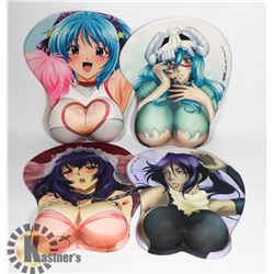 LOT OF 4 ANIME GIRL MOUSE PADS