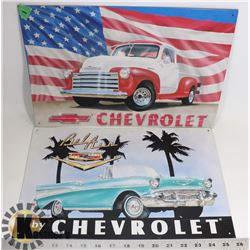 PAIR OF LARGE METAL SIGNS