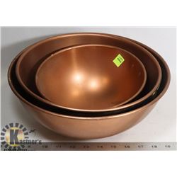 THREE COPPER BOWLS
