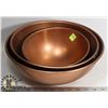 Image 1 : THREE COPPER BOWLS