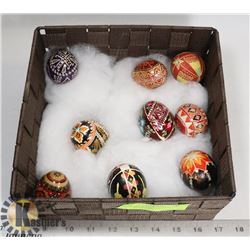 BASKET OF HAND PAINTED UKRAINIAN EGGS