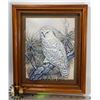 Image 1 : OWL FEATHER ART IN SHADOW BOX
