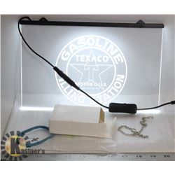 NEON LED TEXACO LIGHTED SIGN - WHITE