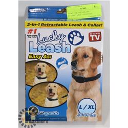 NEW LUCKY LEASH 2 IN 1 RETRACTABLE LEASH AND