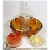 Image 1 : COLLECTION OF VINTAGE GLASSWARE AND SERVING