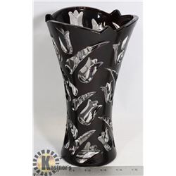 BOHEMIAN HAND CUT RUBY VASE