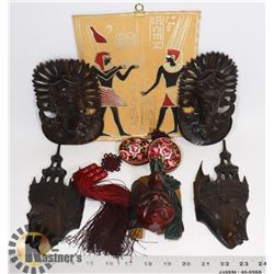 FLAT OF MINIATURE WOODEN DECOR FROM AROUND THE