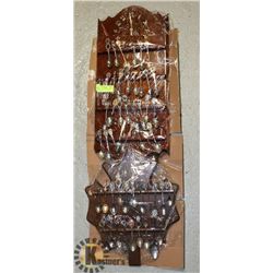 2 SPOON RACKS WITH ASSORTED SPOONS