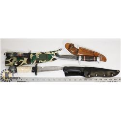 4 ASSORTED HUNTING KNIFES