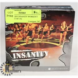 BEACHBODY INSANITY WORKOUT DVDS (SET OF 10)