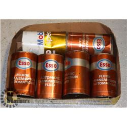 TRAY OF VINTAGE OIL TINS