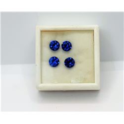 15)  LOT OF 4 ROUND MATCHED 6MM BLUE