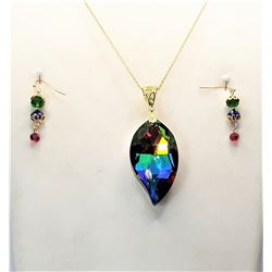 21)  TEAR DROP SHAPED RAINBOW TITANIUM