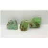 Image 1 : 13)  LOT OF 3  NATURAL GREEN CALCITE MINERAL