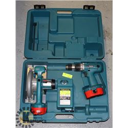 MAKITA 18V DRILL AND CIRCULAR SAW KIT IN CASE