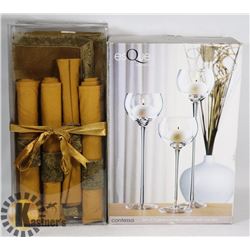 SET OF 3 CONTESSA CANDLE HOLDERS PLUS 2 BOXES
