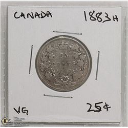 1883H SILVER 25 CENTS.