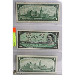 1967 CENTENNIAL NO S/N DOLLAR BILLS (3).