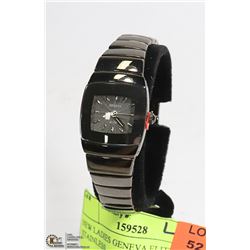 NEW LADIES GENEVA ELITE BLACK STAINLESS