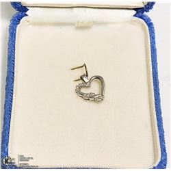 10 KT WHITE GOLD HEART PENDANT WITH