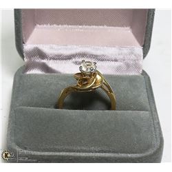 LADIES GOLD SOLITAIRE RING STAMPED 14KT. ESTATE NO
