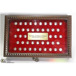 KINGS AND QUEENS OF ENGLAND COLLECTION IN WOOD BOX