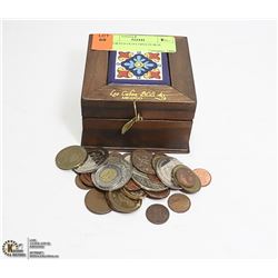 ASSORTED OLD COINS IN BOX