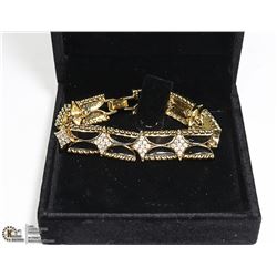 RHINESTONE GOLD TONE BRACELET