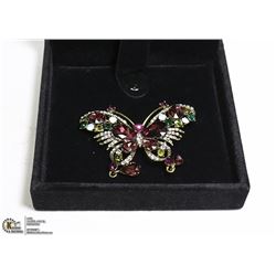 RHINESTONE BUTTERFLY BROOCH