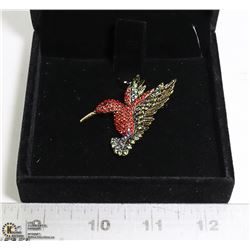HUMMINGBIRD RHINESTONE BROOCH