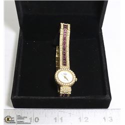 ORNATE PURPLE RHINESTONE WATCH