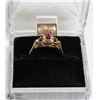 Image 1 : ESTATE LADIES RUBY RHINESTONE RING SIZE 7.5