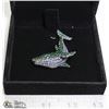 Image 1 : BLUE AND GREEN RHINESTONE WHALE BROOCH