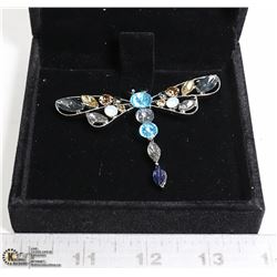 RHINESTONE DRAGONFLY BROOCH
