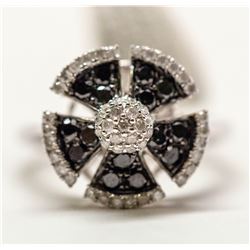 27) 14 KT WHITE GOLD COLOURED BLACK DIAMOND