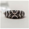 Image 1 : 28) 14 KT WHITE GOLD  BLACK DIAMOND RING.SZ 7