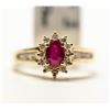 Image 1 : 31) 10KT YELLOW GOLD RUBY & DIAMOND RING. SIZE 5.5