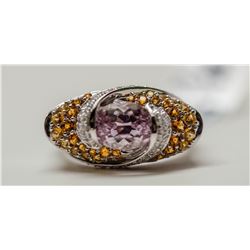 32) 14KT WHITE GOLD AMETHYST CITRINE QUARTZ &