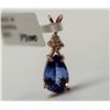 Image 1 : 41) 14KT ROSE GOLD TANZANITE & DIAMOND PENDANT.