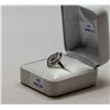 Image 3 : 42)14KT WHITE GOLD COLORED BLUE DIAMOND RING