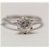 Image 1 : 44) 14KT WHITE GOLD DIAMOND SOLITAIRE RING. SIZE 6