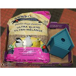ULTRA BLEND 33 LB. BAG OF BIRD SEED AND NEW BIRD
