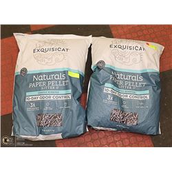 2  BAGS EXQUISICAT CAT LITTER -NATURAL PAPER